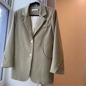 Women Oversized Blazer Avocado Green Suit Sage Blazer Wedding Guest Fall Coat